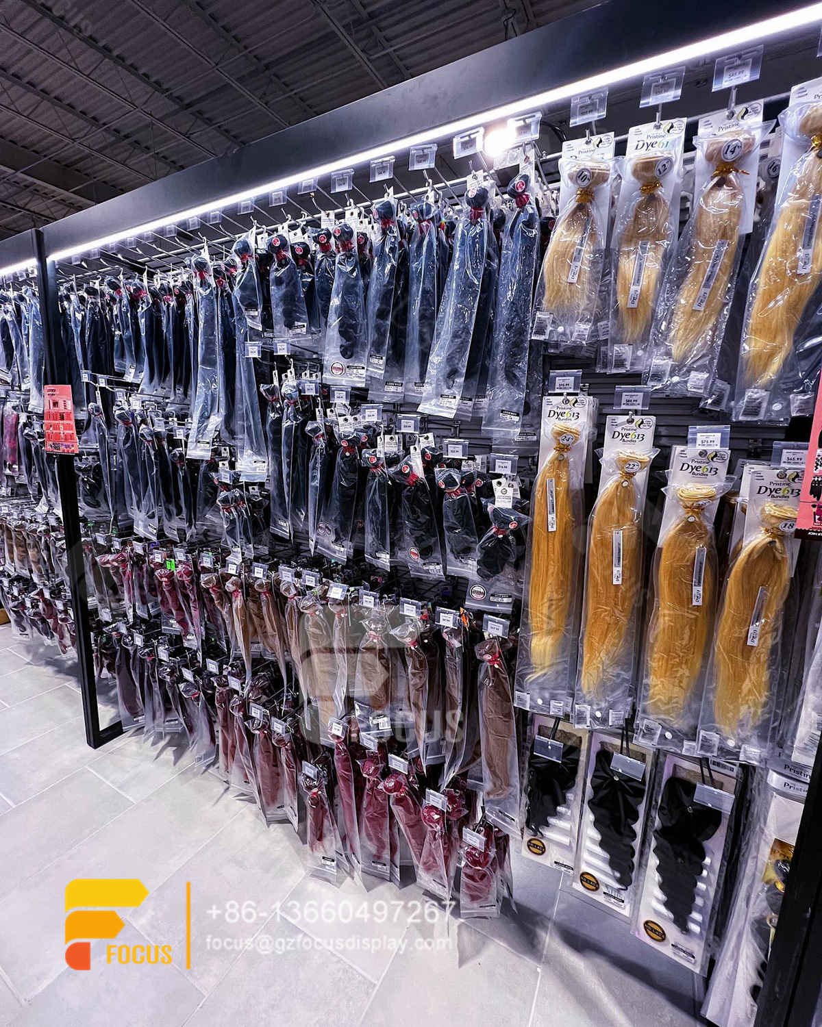 custom hair shop display wig wall display beauty store