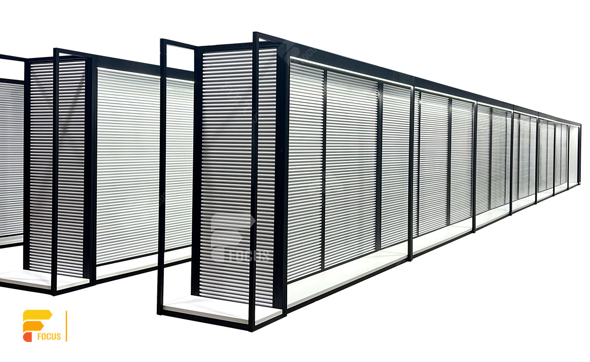 custom hair store wig display showcase slatwall racks