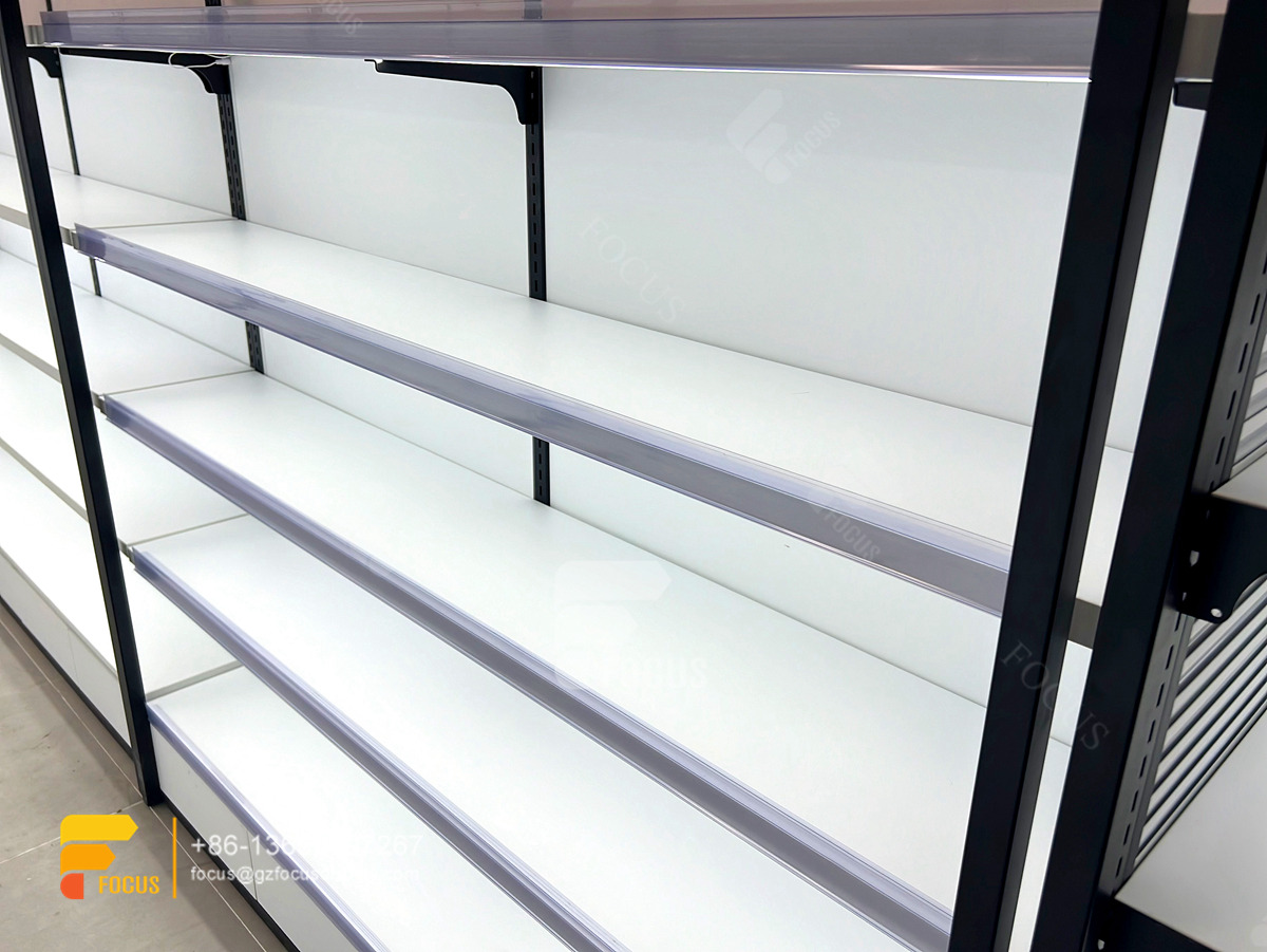 custom hair store wig display showcase slatwall racks