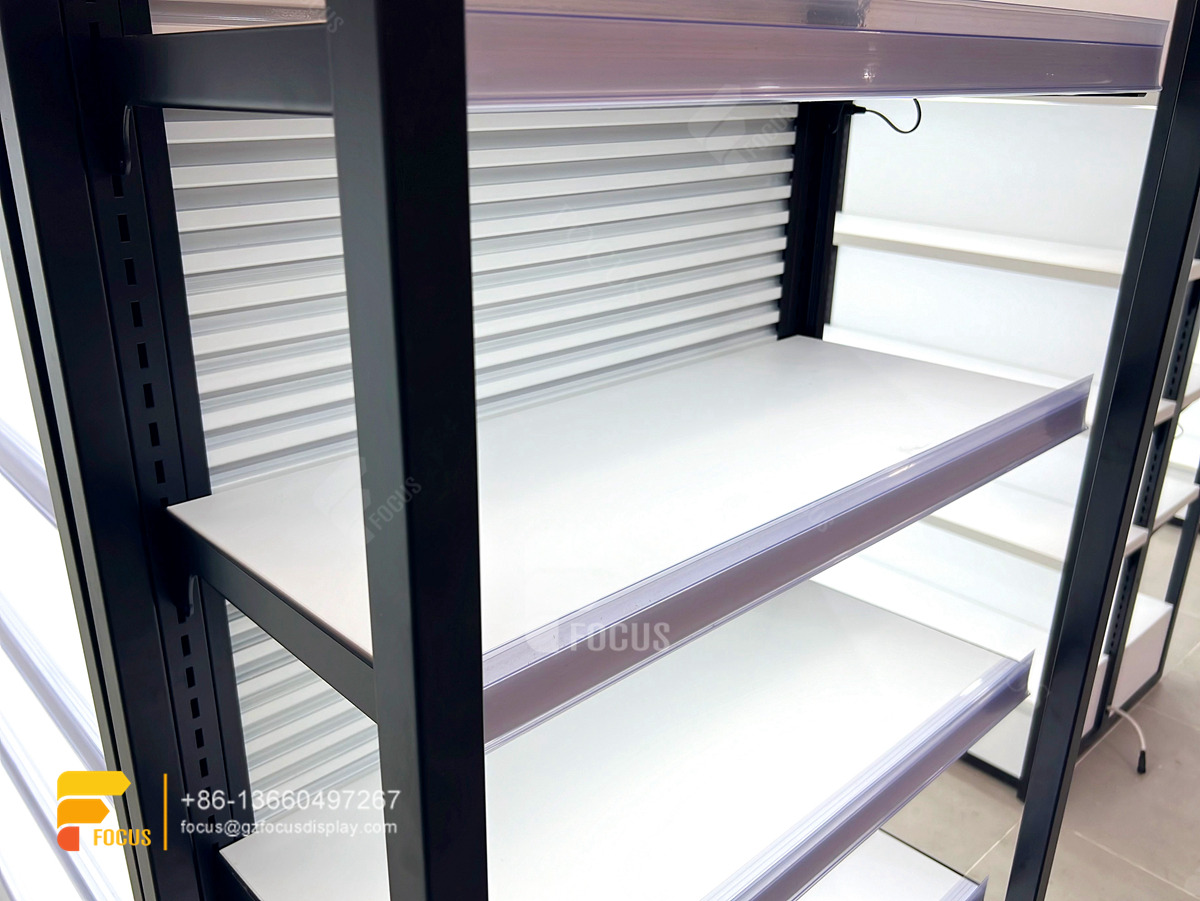 hair display shelf wig shop decoration design slatwall rack