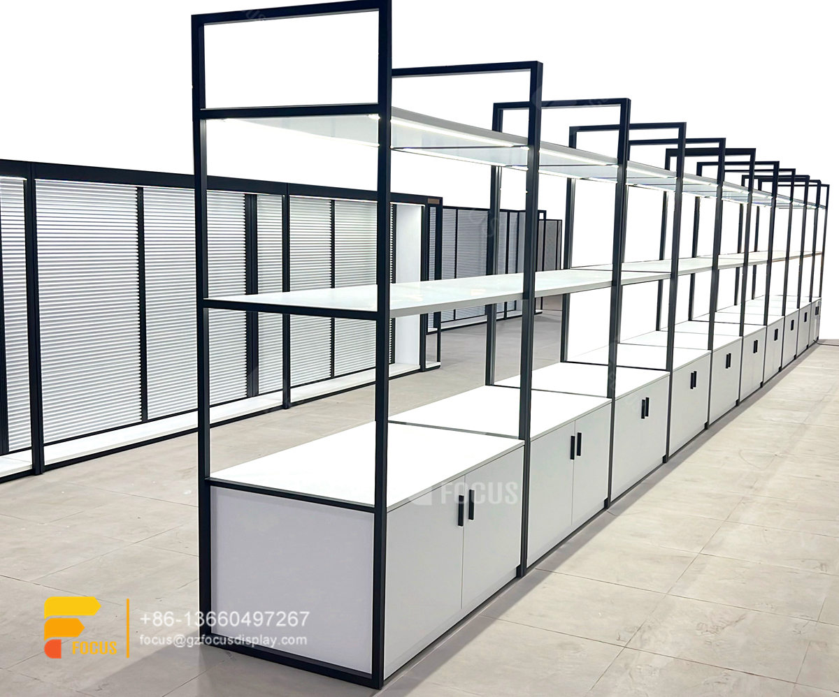 hair display shelf wig shop decoration design slatwall rack