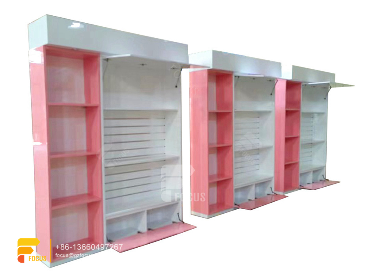 hair display shelves wig cabinet slatwall display shelves