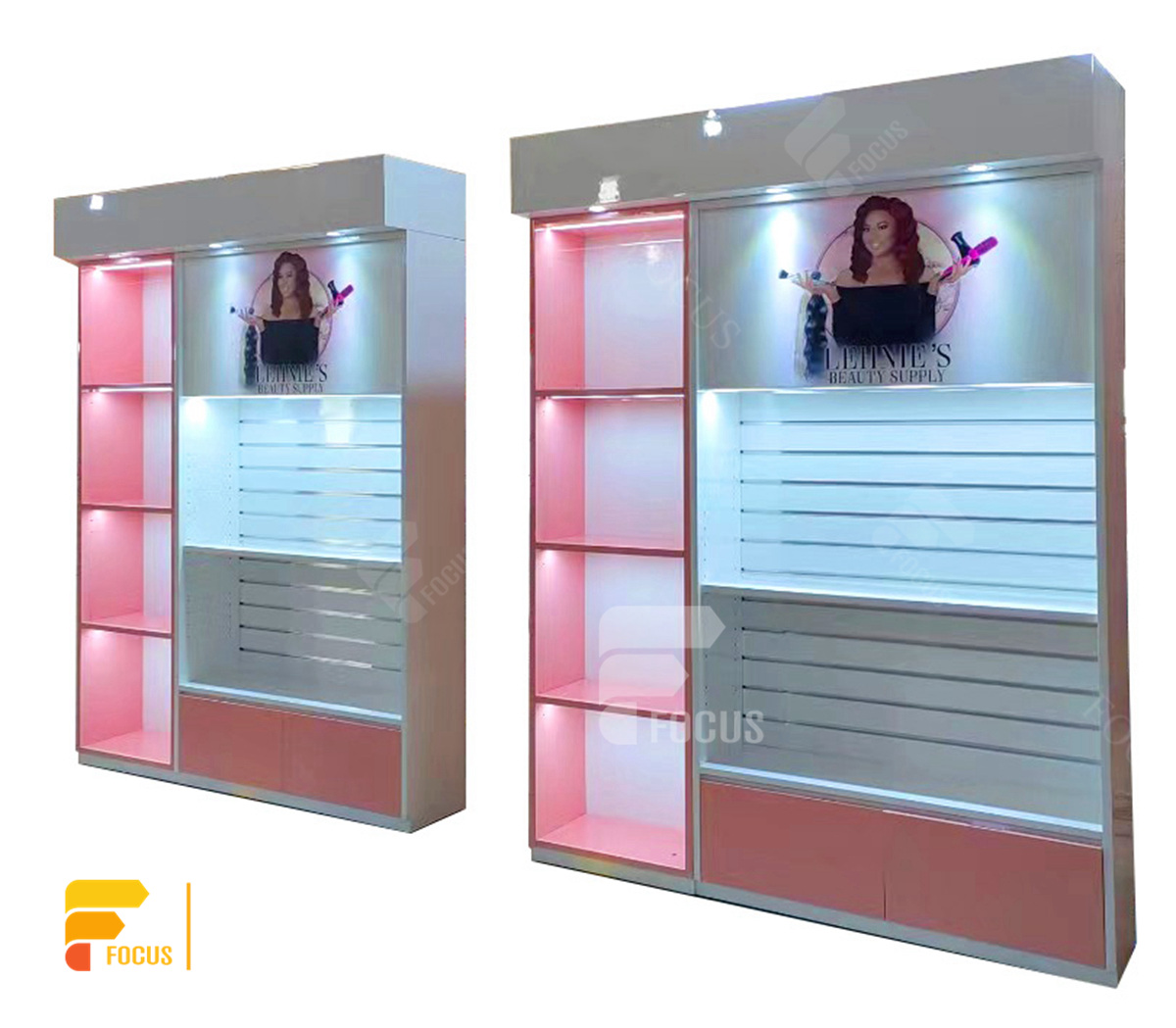 hair display shelves wig cabinet slatwall display shelves