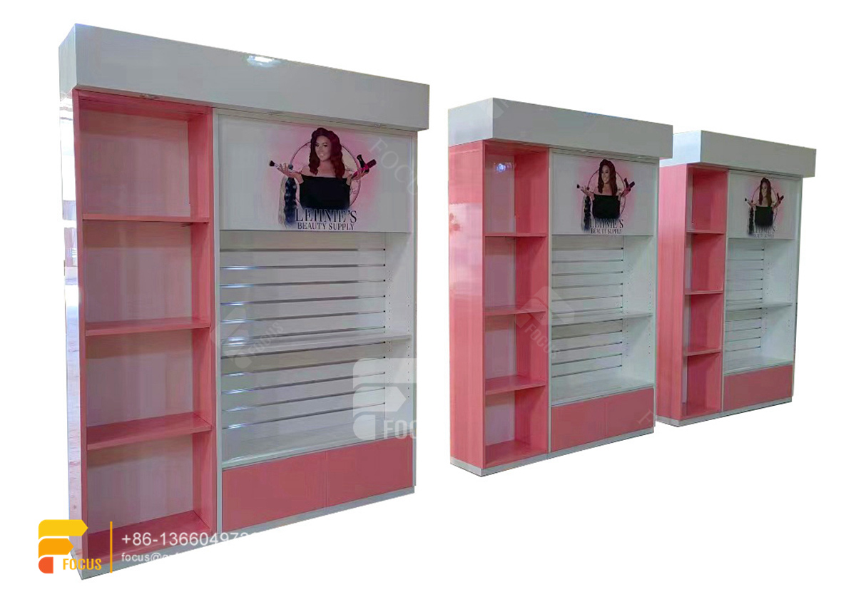 hair display shelves wig cabinet slatwall display shelves