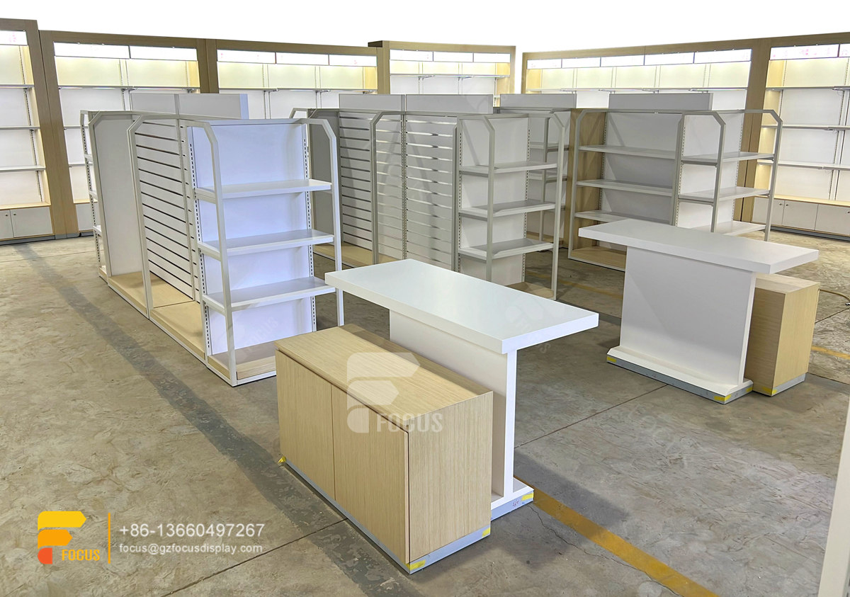 hair salon interior decoration wig display glass showcase salon furniture