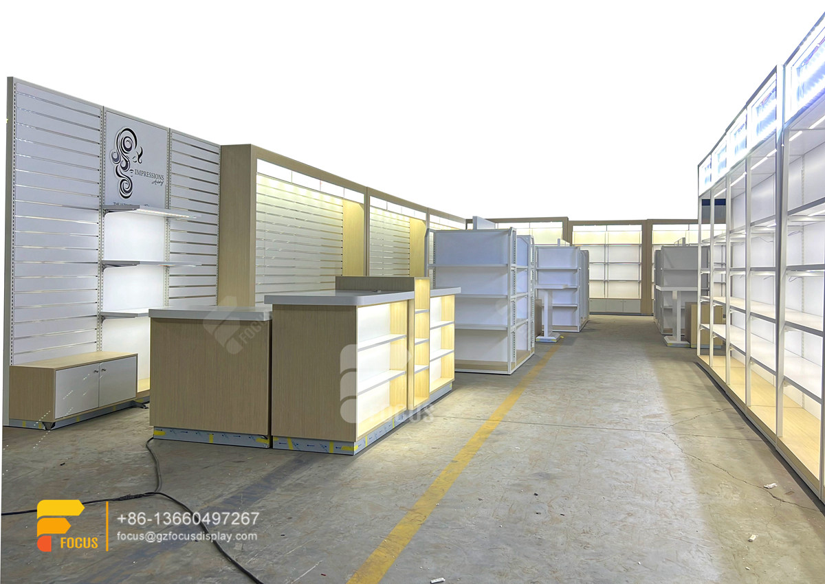 hair shop furniture wig shelf display beauty custom store
