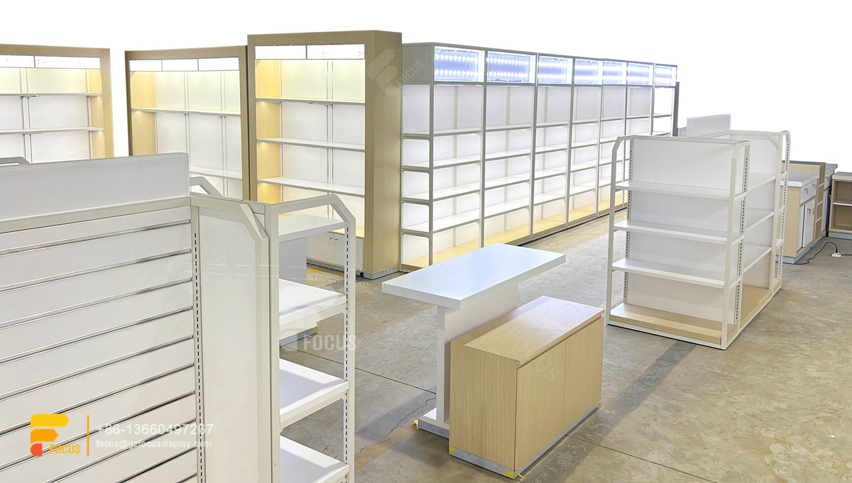 hair shop wig showcases glass display retail beauty supply gondola
