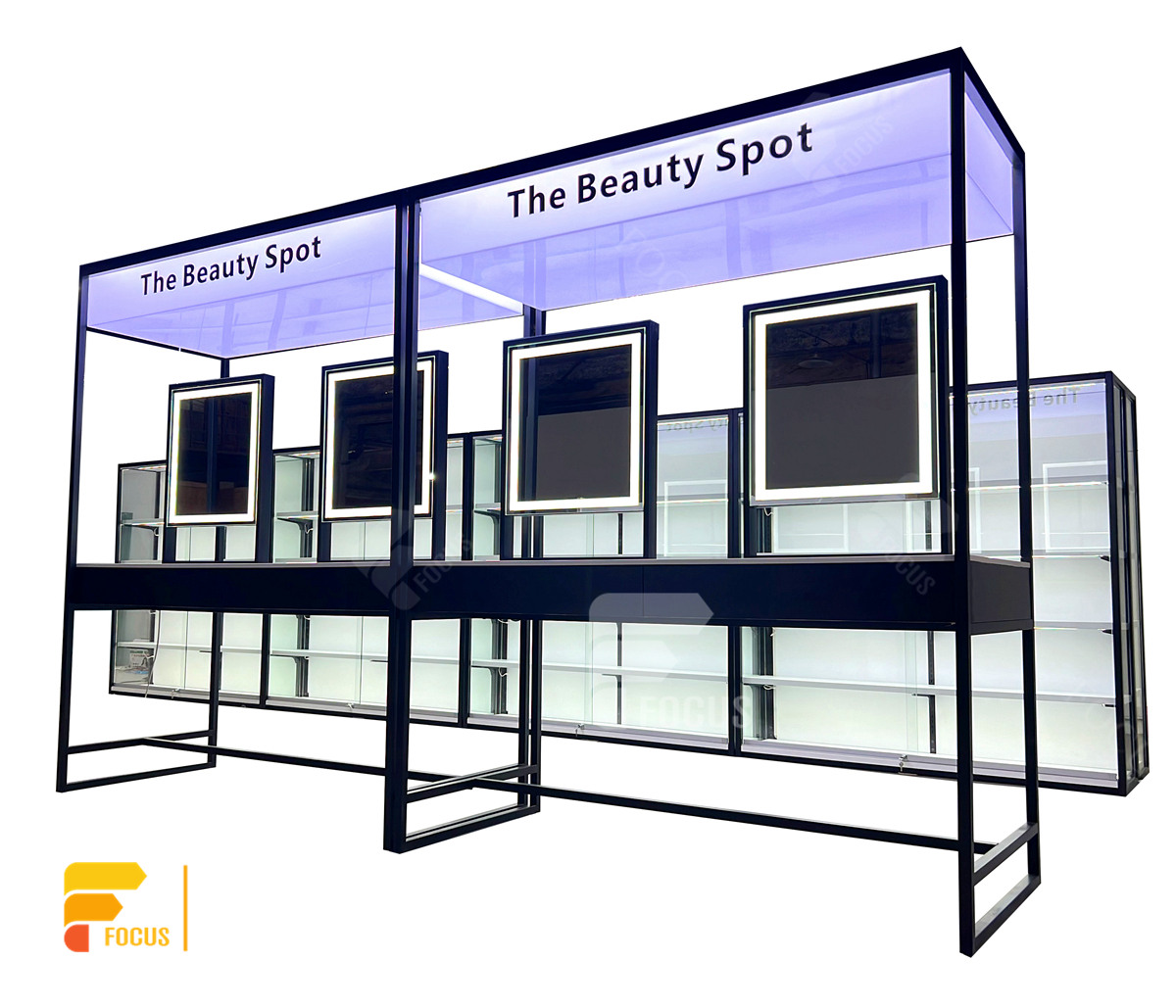 hair store furniture wig shop design slatwall shelving