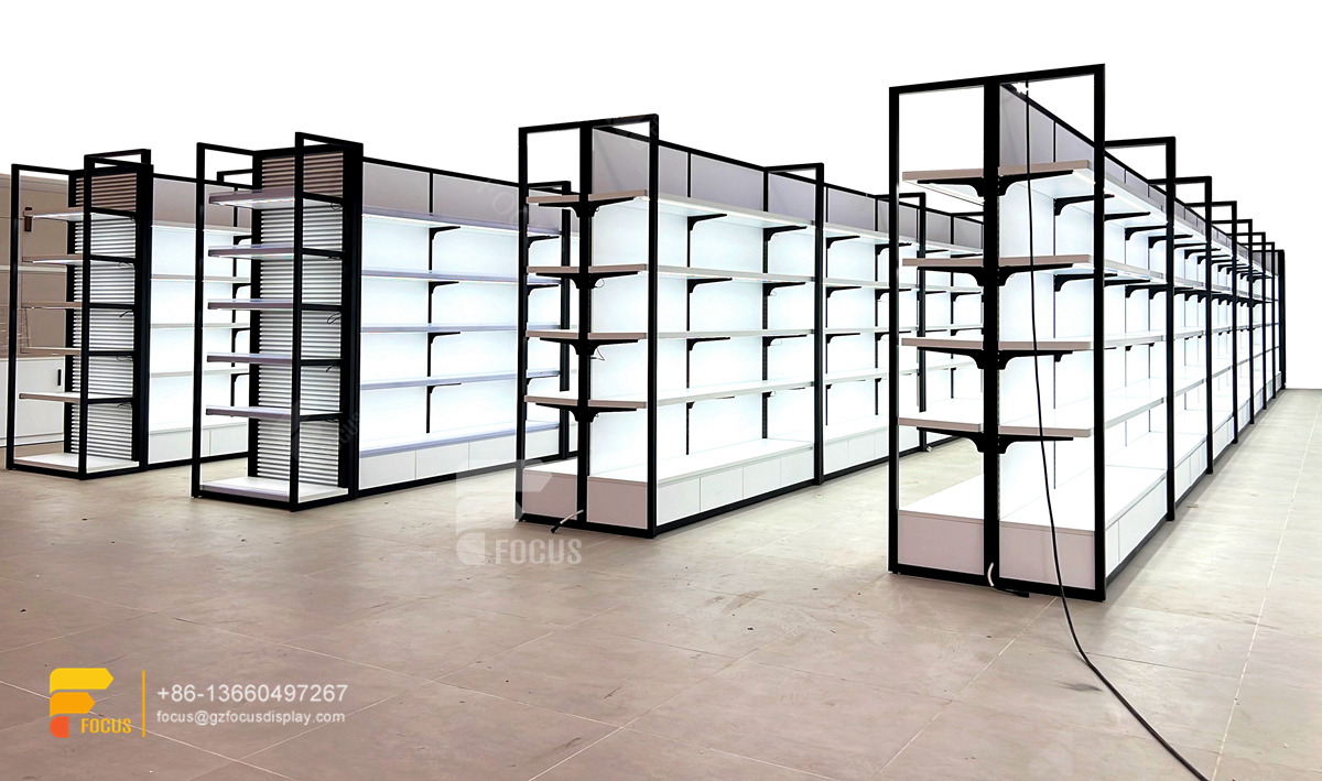 hair store furniture wig shop design slatwall shelving