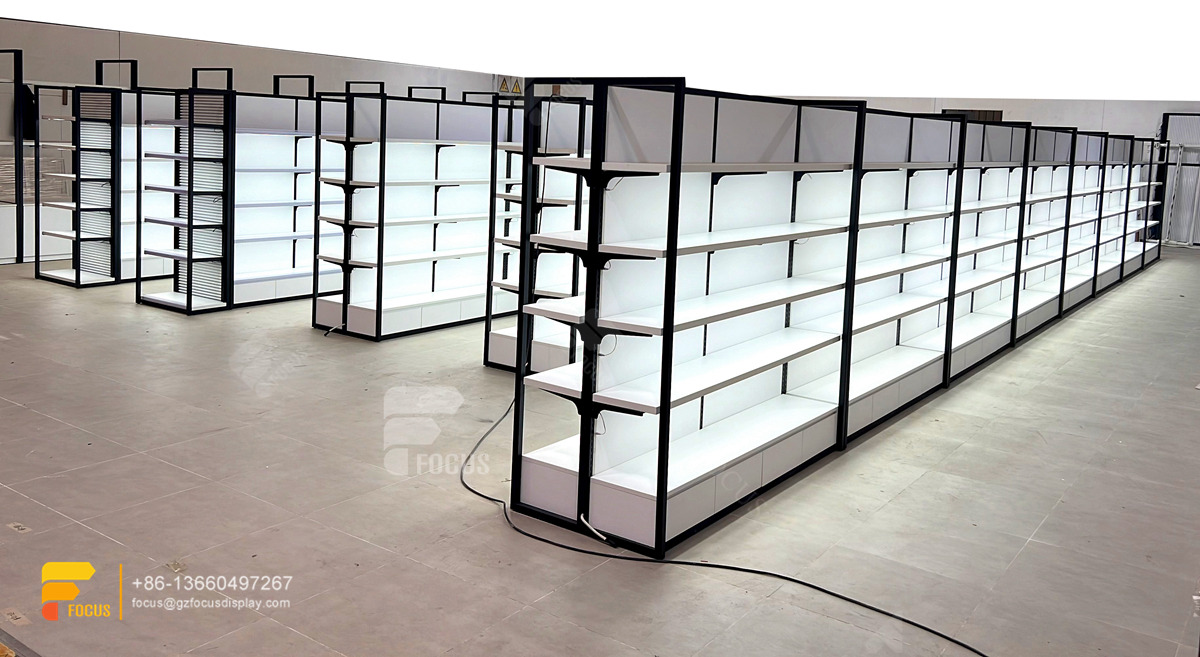 hair store furniture wig shop design slatwall shelving