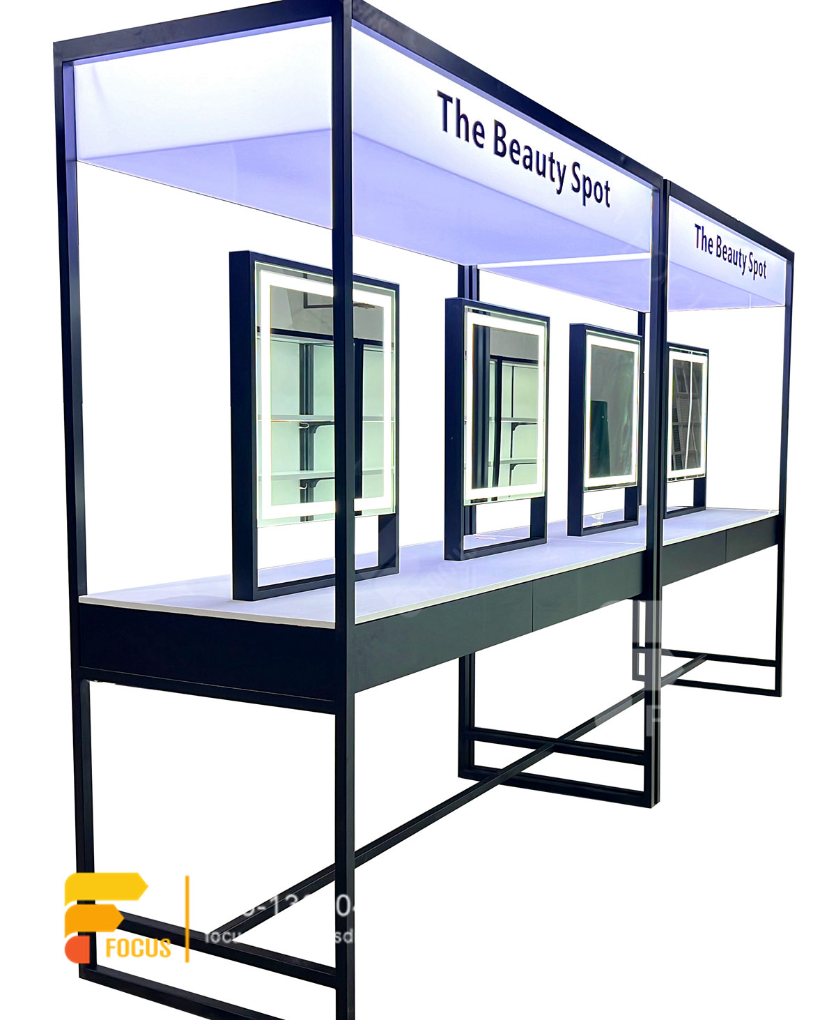 hair store furniture wig shop design slatwall shelving