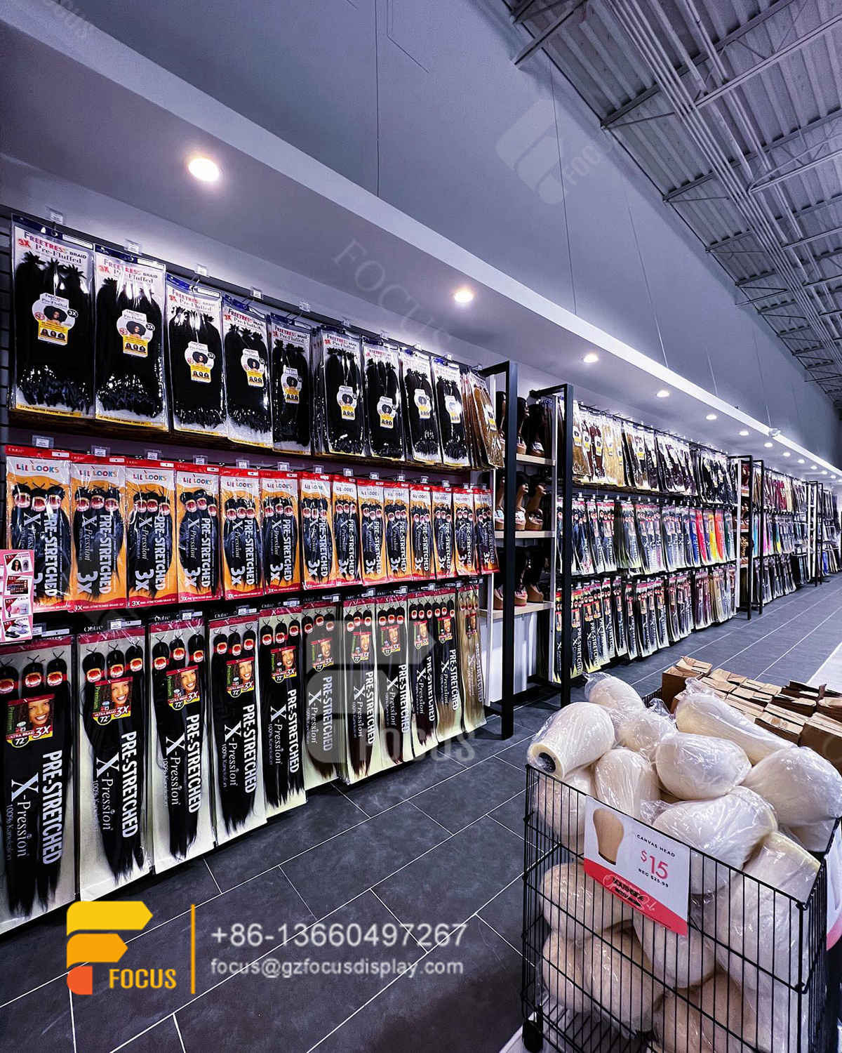 hair supply store wig shop display furniture beauty supply store shelf