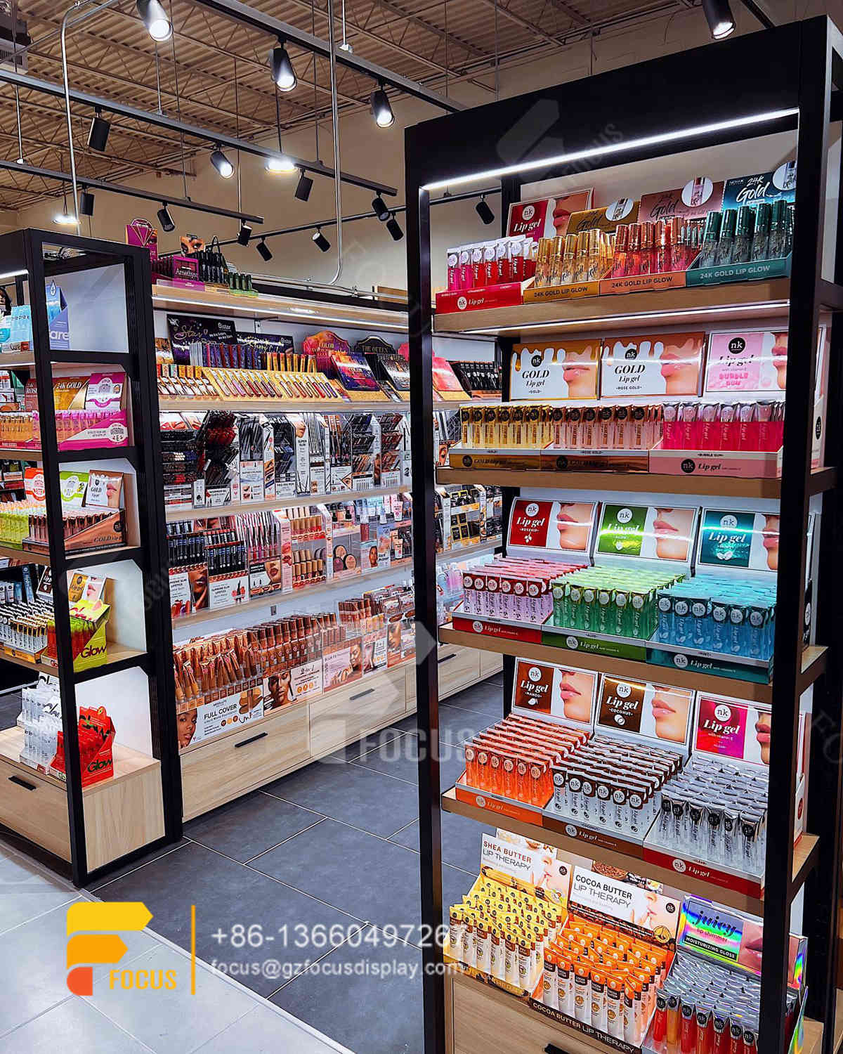 metal wig display hair hair showcase counter space beauty rack
