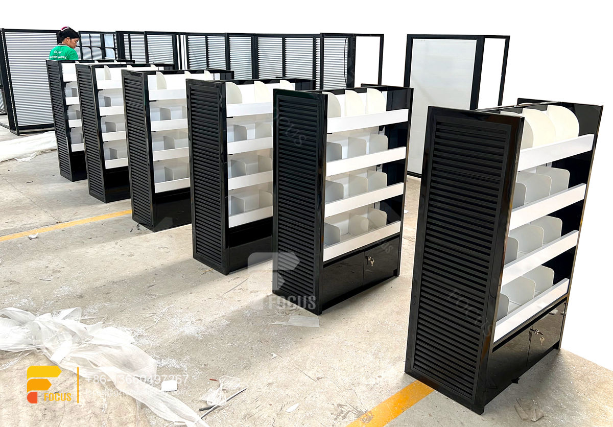 slatewall wig display hair show case beauty store furniture