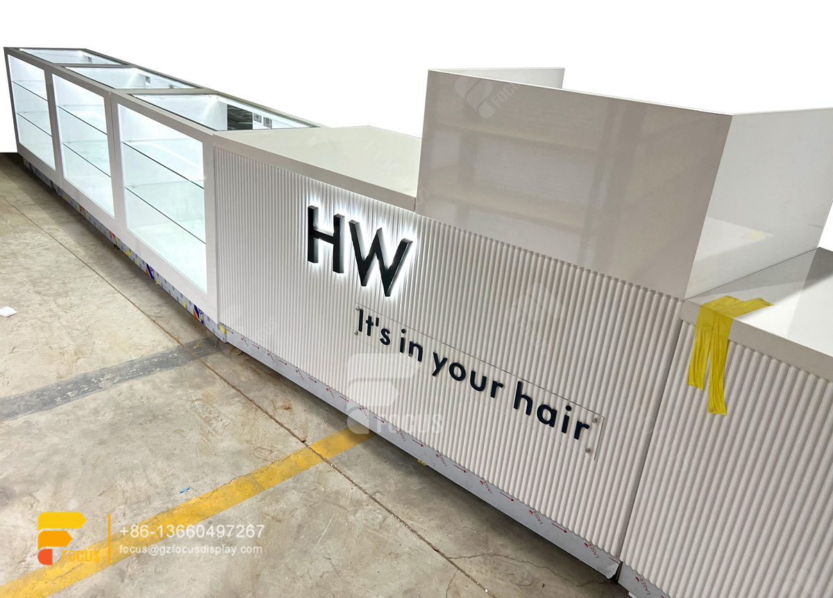 slatewall wig display hair show case beauty store furniture