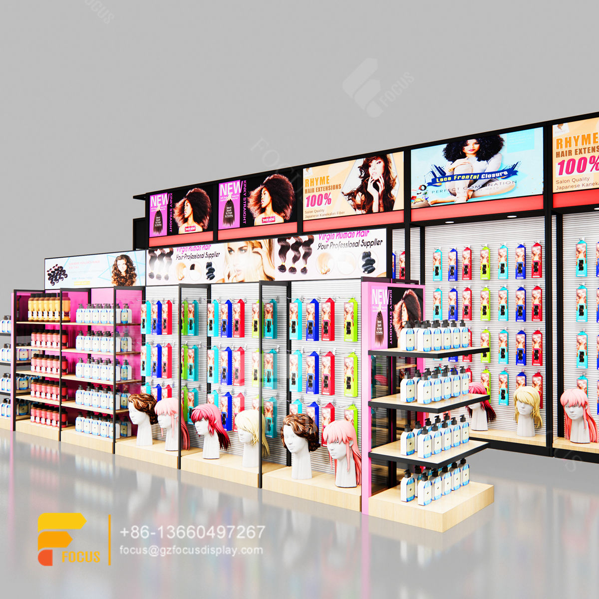 slatwall display fixtures hair salon shelves glass showcase salon furniture