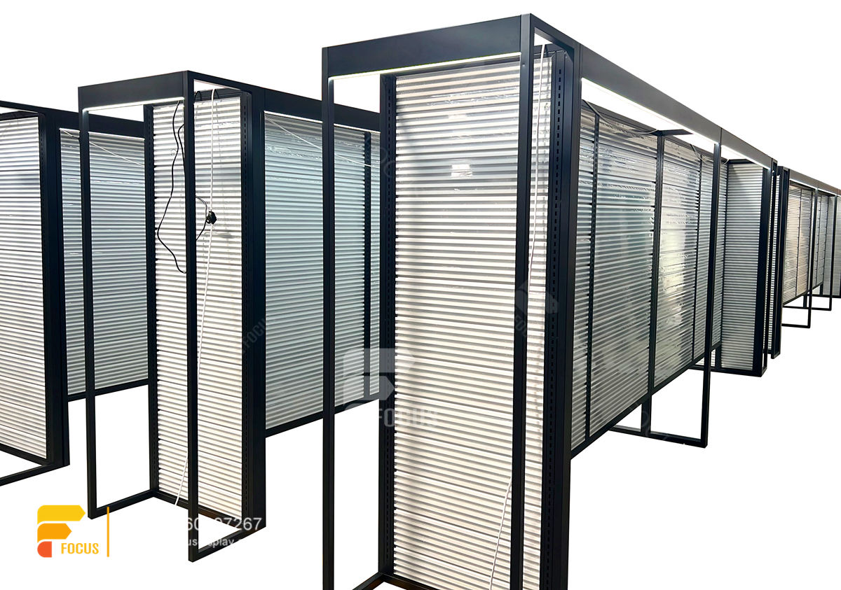 wig cabinet hair care store display slatwall shelving