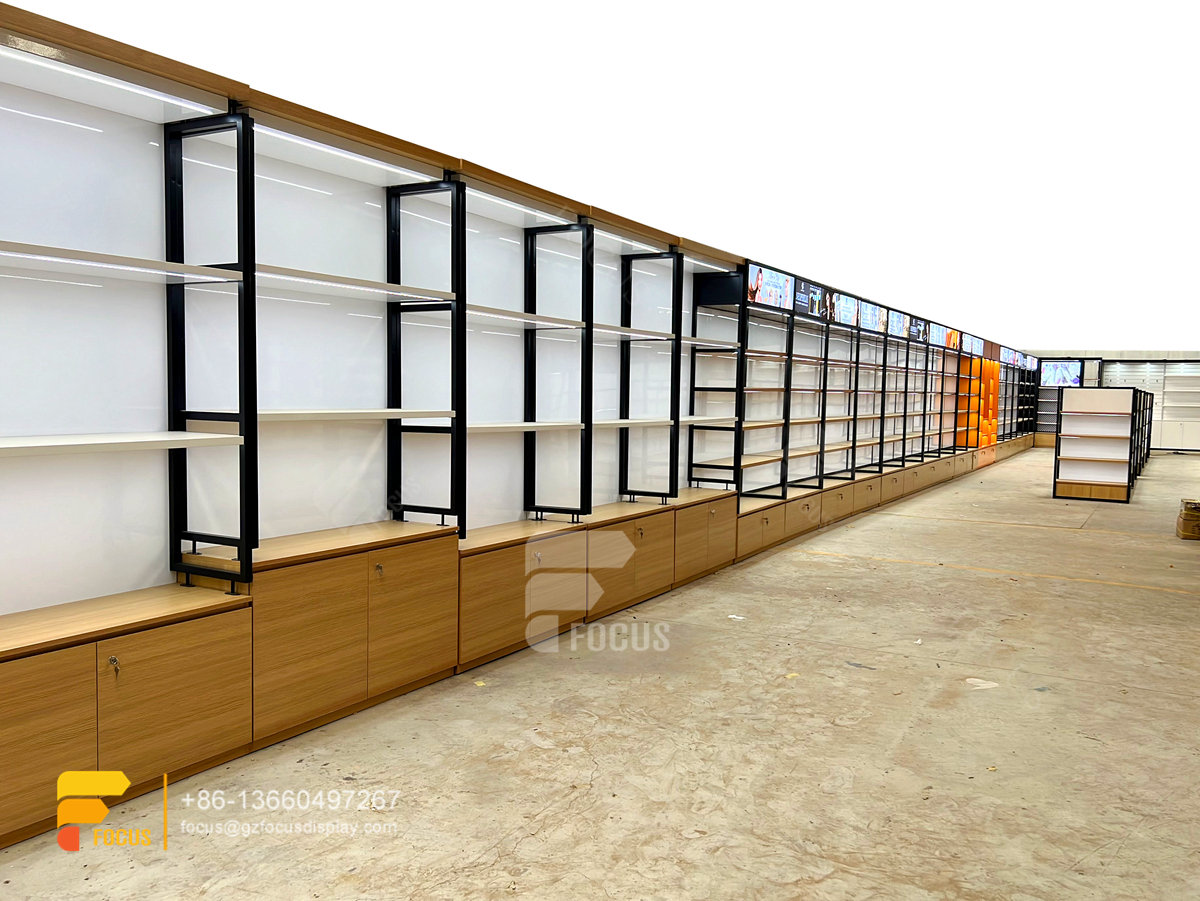 wig display cabinet hair show case beauty supplies shelves