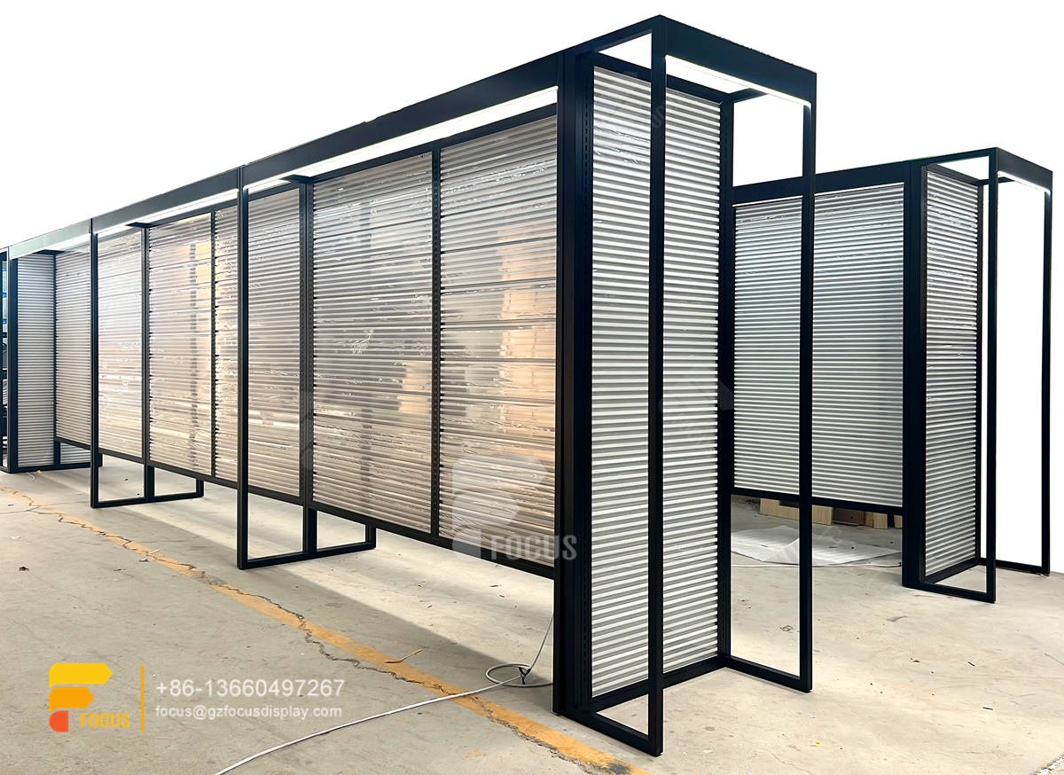 wig display rack hair supply store slatwall fixtures