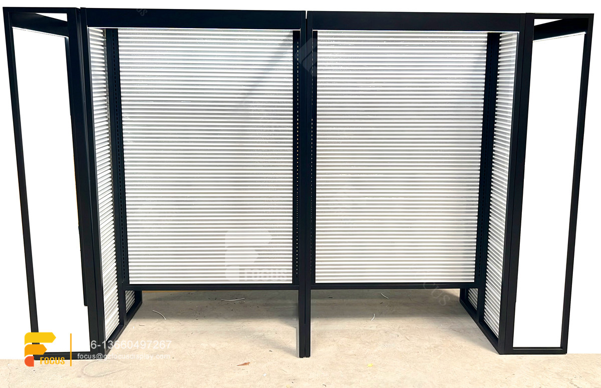 wig display rack hair supply store slatwall fixtures