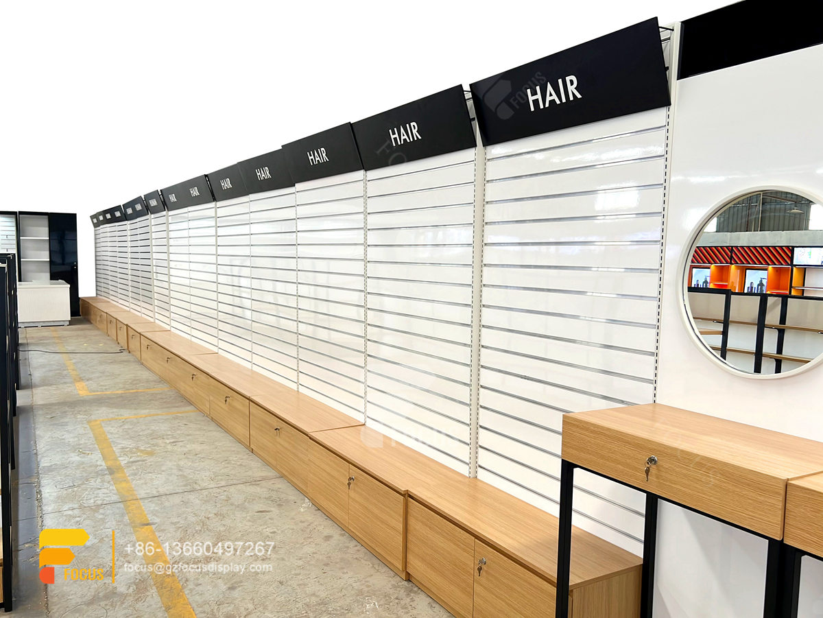 wig head wall display hair shop furniture beauty supply store fixtures