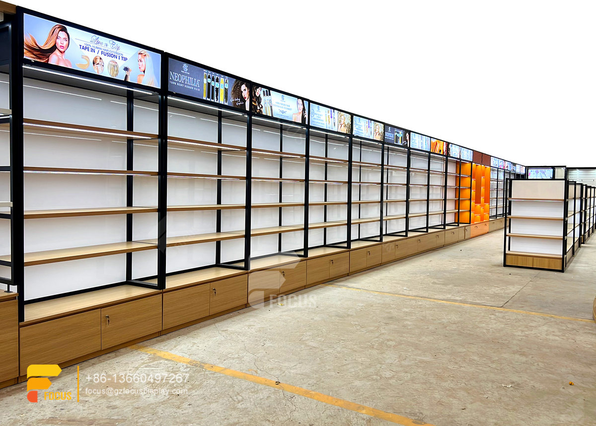 wig retail display hair show case beauty retail counter