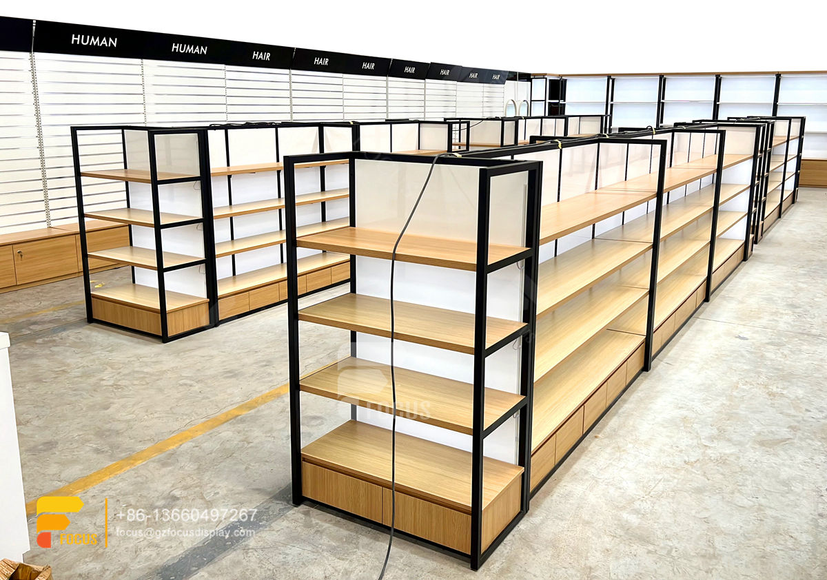 wig showcases glass display hair salon product shelvess beauty cabinet