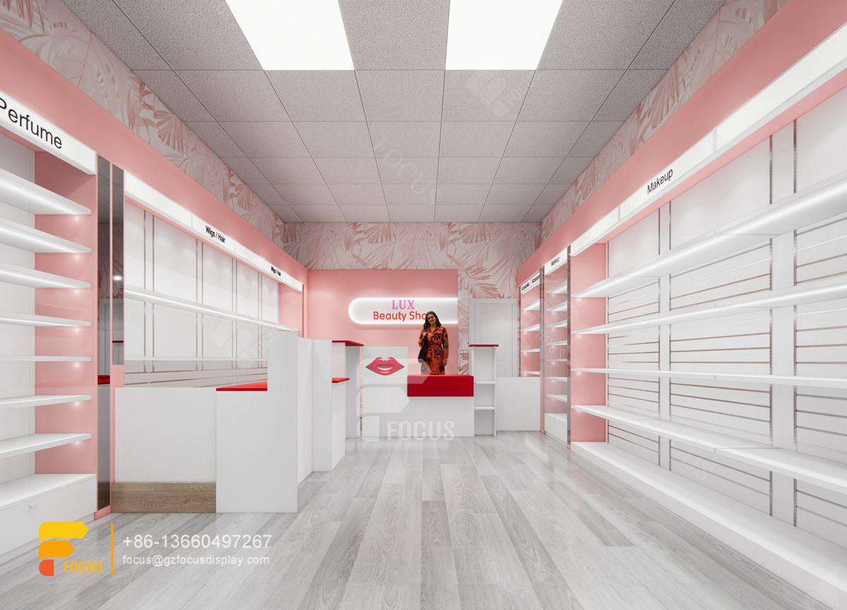 wig wall hair shop retail display beauty supply store fixtures