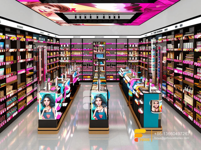 Hair Care Store Design Metal Wig Display Hair Beauty Supply Counter