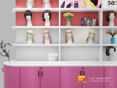 Beauty Supplies Shelvesss Wall Mounted Wig Display Barber Hair Display