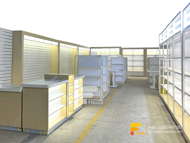 Hair Shop Retail Display Wig Shop Decoration Design Slatwall Cabinet