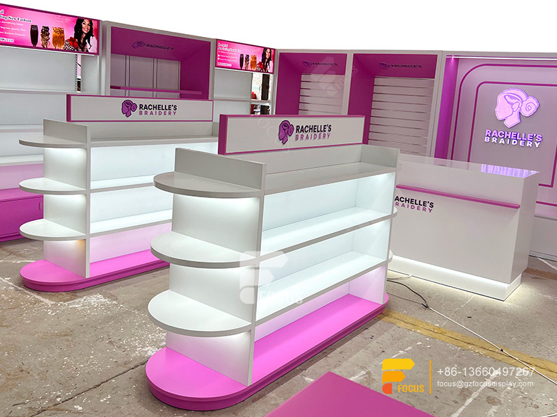 Hair Salon Shelves Wig Station Retail Slatwall Gondola Display