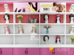 Beauty Supplies Shelvesss Wall Mounted Wig Display Barber Hair Display