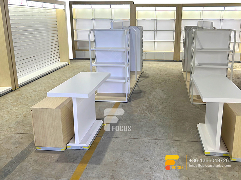 Hair Salon Cabinet Wig Shelf Display Slatwall Merchandiser
