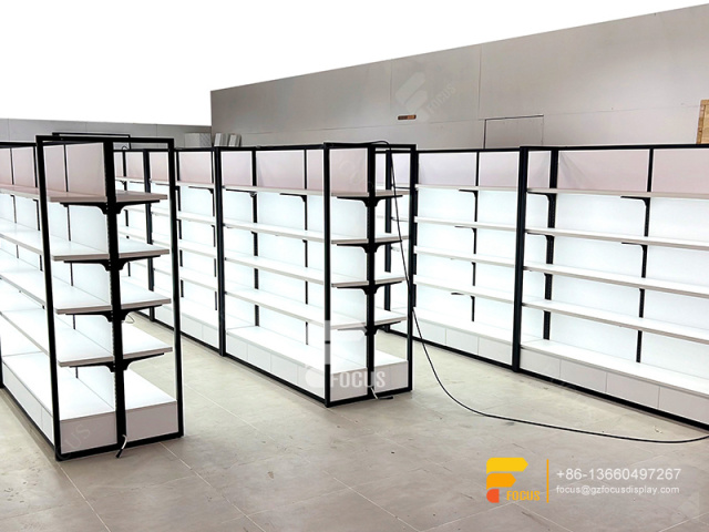 Hair Salon Interior Wall Mounted Wig Display Custom Slatwall