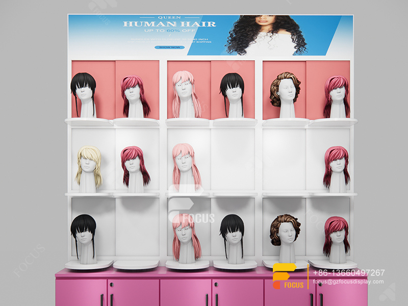 Slatwall Units Metal Wig Display Hair Beauty Supply Store