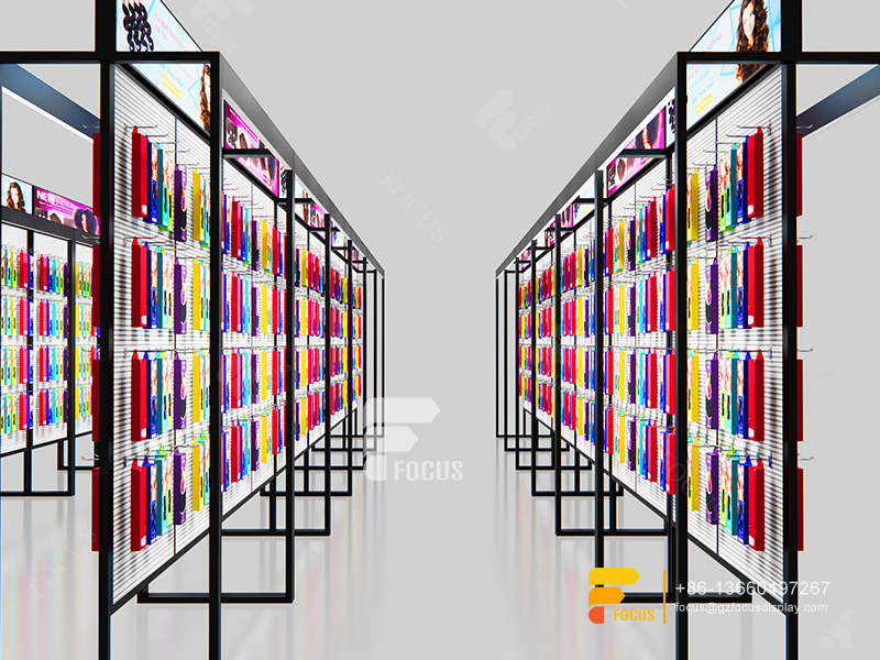 Commercial Slatwall Wig Display Shelves Hair Salon Display Shelf