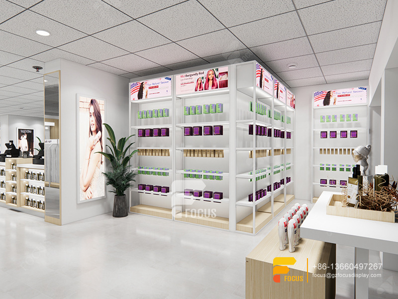 Wig Wall Shelf Custom Hair Store Design Beauty Retail Display