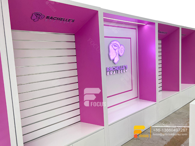 Hair Salon Shelves Wig Station Retail Slatwall Gondola Display