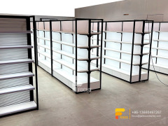 Hair Salon Interior Wall Mounted Wig Display Custom Slatwall