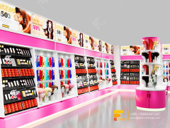 Custom Beauty Cabinet Hair Display Wig Shop Design