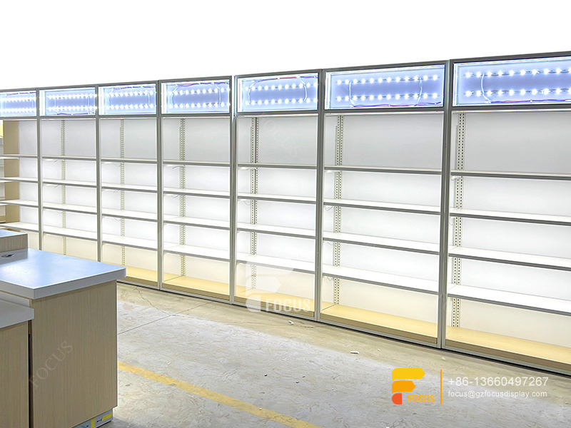 Customized Hair Show Case Wig Shelf Custom Slatwall