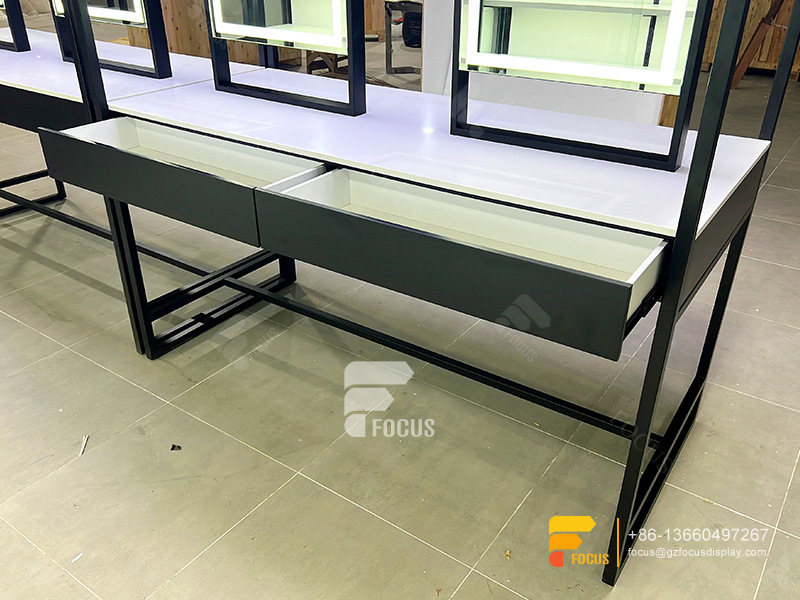 Custom Hair Store Wig Display Showcase Slatwall Racks
