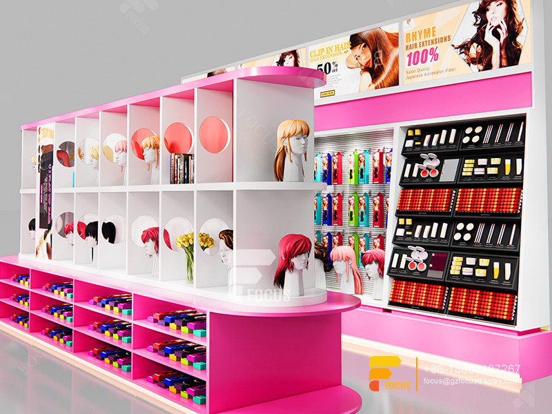 Custom Beauty Store Furniture Wig Shelf Hair Display Rack