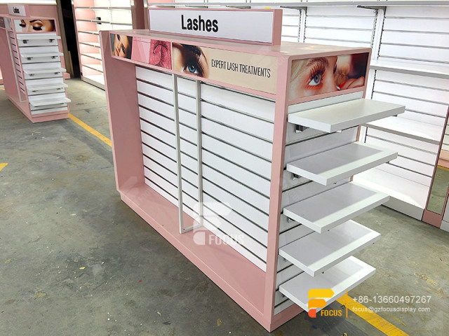 Custom Wig Shelvesss Hair Salon Interior Slatwall Shelf