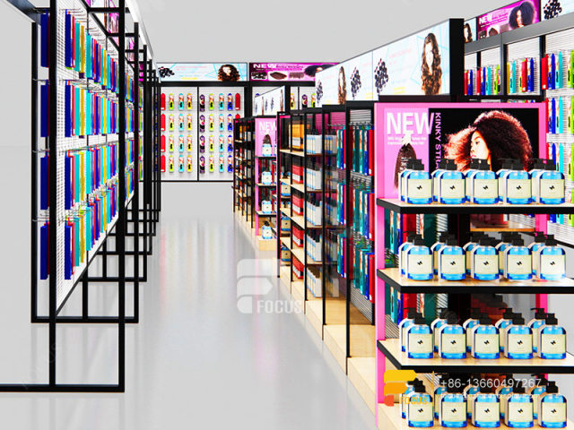 Beauty Store Supplies Hair Shelves Wig Display Showcase