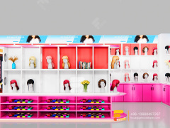 Beauty Retail Display Wall Mounted Wig Display Salon Cabinet Station