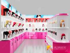 Beauty Retail Display Wall Mounted Wig Display Salon Cabinet Station