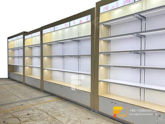 Costum Hair Store Design Wig Display Shelf Slatwall Stand