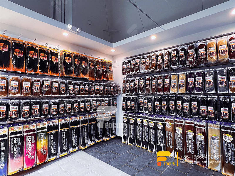 Slatwall Display Rack Hair Supply Store Wig Display Shelves